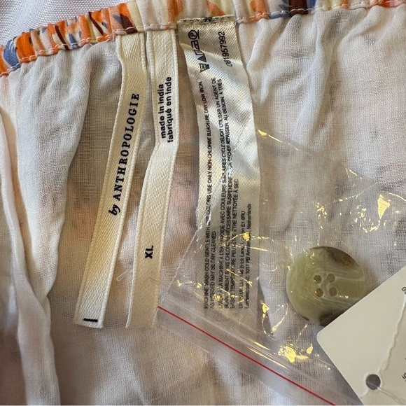 Anthropologie XL Pink Blue Red Floral Print Crop Tank Top Vacation Resort - Picture 3 of 13